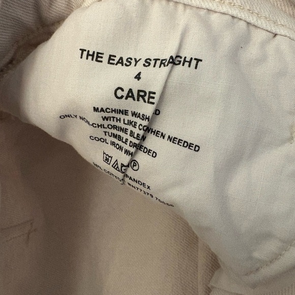 Ann Taylor Light Beige Highrise Easy Straight Leg Cropped Jeans Size 4 - Picture 9 of 9